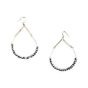 Drop Hoop Blue Iridescent Swarovski Crystal Earrings